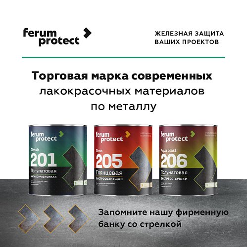 Грунт-эмаль 3-в-1 Ferumprotect-201 ПОЛУМАТОВАЯ быстросохнущая