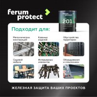 Грунт-эмаль 3-в-1 Ferumprotect-201 ПОЛУМАТОВАЯ быстросохнущая